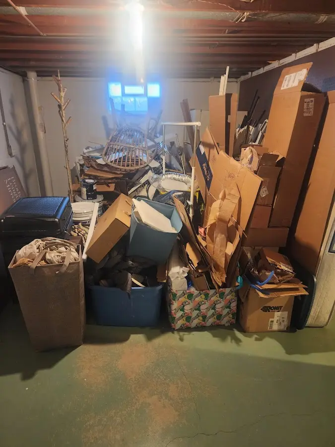 Roll-off dumpster container at job site for 4 Yard Dumpster Rental in La Grange